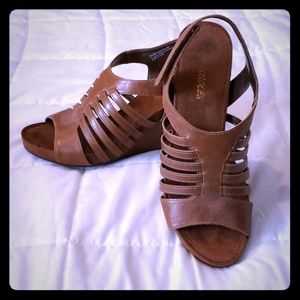 Aerosoles Brown Wedge Sandals